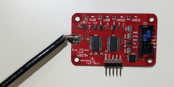 USB socket repaired by soldering a cable to the footprint