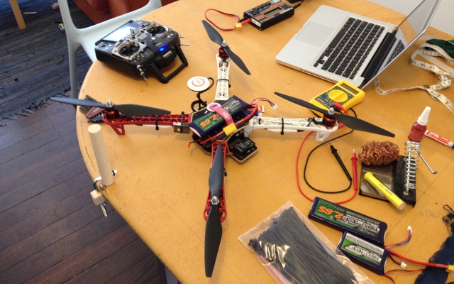 Assembled DJI F450 quadcopter
